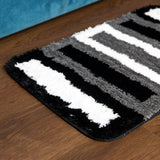 Elegance Simple Life Brown Tri-Color Floor + Bath Mat (L-60 x W-40 cms)