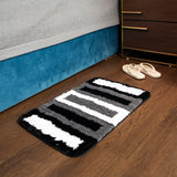 Elegance Simple Life Brown Tri-Color Floor + Bath Mat (L-60 x W-40 cms)