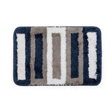 Elegance Simple Life Blue Tri-Color Floor + Bath Mat (L-60 x W-40 cms)