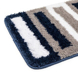 Elegance Simple Life Blue Tri-Color Floor + Bath Mat (L-60 x W-40 cms)