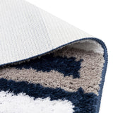 Elegance Simple Life Blue Tri-Color Floor + Bath Mat (L-60 x W-40 cms)