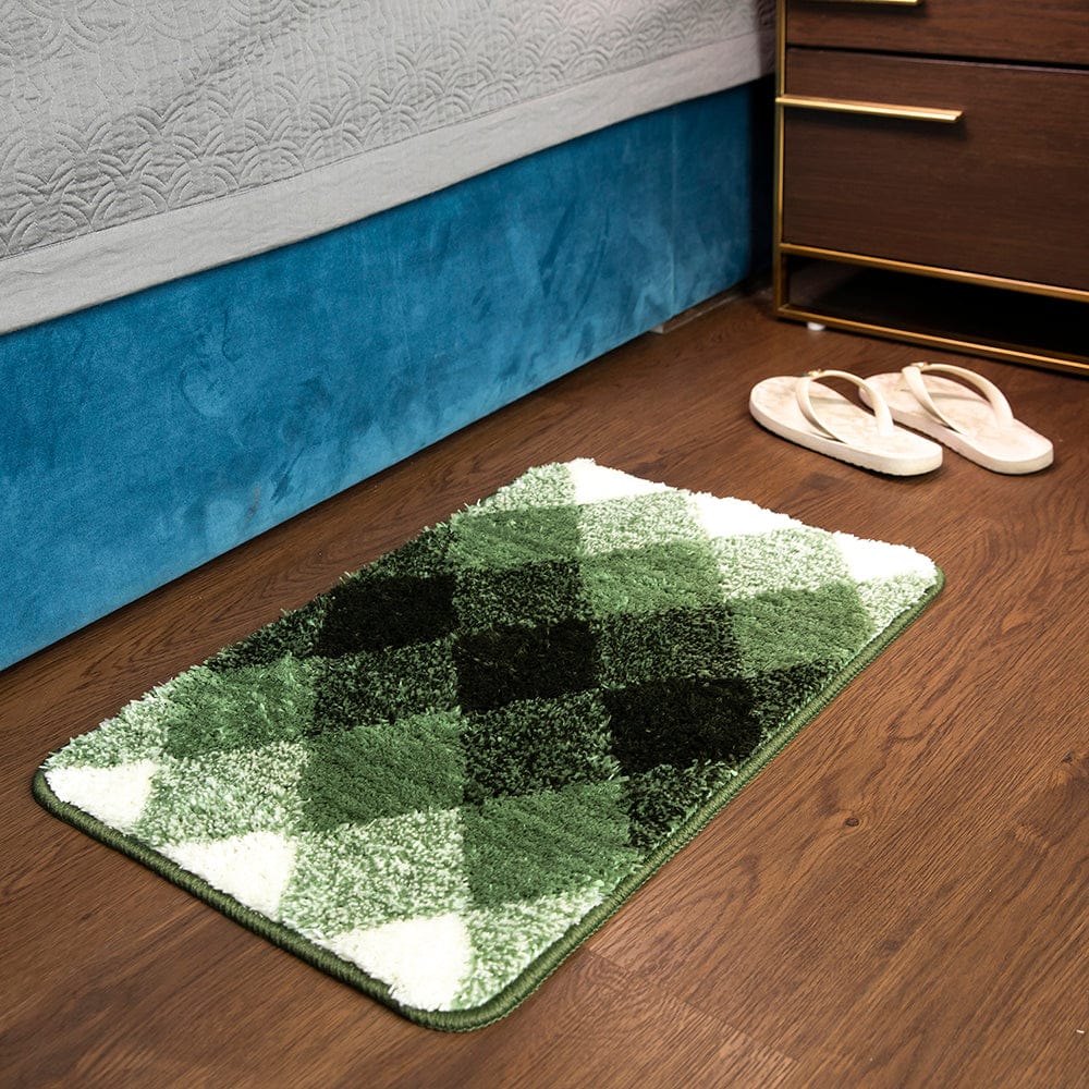 Elegance Pearl Greens Yarn Floor + Bath Mat (L-60 x W-40 cms)