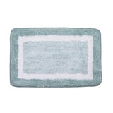 Elegance Light Aquamarine-White Microfibre Floor + Bath Mat (L-60 x W-40 cms)