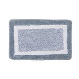 Elegance Gray-White Microfibre Floor + Bath Mat (L-60 x W-40 cms)