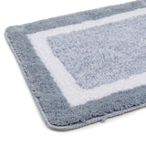 Elegance Gray-White Microfibre Floor + Bath Mat (L-60 x W-40 cms)
