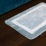 Elegance Gray-White Microfibre Floor + Bath Mat (L-60 x W-40 cms)