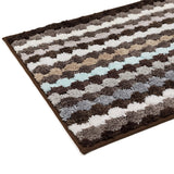 Elegance Microfibre Browns Stripes Floor + Bath Mat (L-80 x W-50 cms)