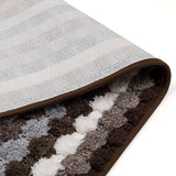 Elegance Microfibre Browns Stripes Floor + Bath Mat (L-80 x W-50 cms)