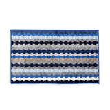 Elegance Microfibre Blues Stripes Floor + Bath Mat (L-80 x W-50 cms)