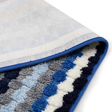 Elegance Microfibre Blues Stripes Floor + Bath Mat (L-80 x W-50 cms)