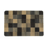 Elegance Microfibre Multicolor Squares Grid Floor + Bath Mat (L-58 x W-38 cms)