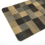 Elegance Microfibre Multicolor Squares Grid Floor + Bath Mat (L-58 x W-38 cms)