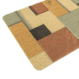 Elegance Microfibre Multicolor Overlaps Grid Floor + Bath Mat (L-58 x W-38 cms)