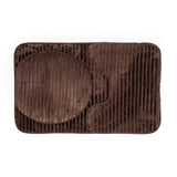 Luxe Brown High Stripes 3 Piece Bathroom Mats Set (L-80 x W-50 cms)