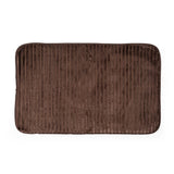Luxe Brown High Stripes 3 Piece Bathroom Mats Set (L-80 x W-50 cms)