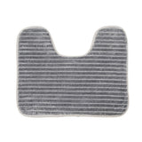 Luxe Light Gray High Stripes 3 Piece Bathroom Mats Set (L-80 x W-50 cms)