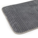 Luxe Light Gray High Stripes 3 Piece Bathroom Mats Set (L-80 x W-50 cms)
