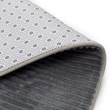 Luxe Light Gray High Stripes 3 Piece Bathroom Mats Set (L-80 x W-50 cms)