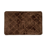 Luxe Classic Rashe Emboss 3 Piece Bathroom Mats Set (L-80 x W-50 cms) - Chocolate Brown