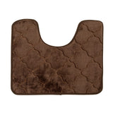 Luxe Classic Rashe Emboss 3 Piece Bathroom Mats Set (L-80 x W-50 cms) - Chocolate Brown