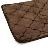 Luxe Classic Rashe Emboss 3 Piece Bathroom Mats Set (L-80 x W-50 cms) - Chocolate Brown