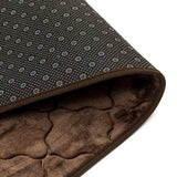 Luxe Classic Rashe Emboss 3 Piece Bathroom Mats Set (L-80 x W-50 cms) - Chocolate Brown