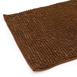 Luxe Chanille Shorthair 3 Piece Bathroom Mats Set (L-80 x W-50 cms) - Brown