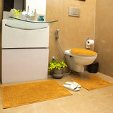 Luxe Chanille Shorthair 3 Piece Bathroom Mats Set (L-80 x W-50 cms) - Beige