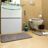 Luxe Brown-Umber Snow Fleece 3 Piece Bathroom Mats Set (L-80 x W-50 cms)