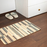 Elegance Microfibre Multicolor Stripes Grid Floor + Bath Mat (L-58 x W-38 cms)