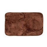 Luxe Cashmere Brown 3 Piece Bathroom Mats Set (L-80 x W-50 cms)