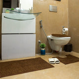 Luxe Cashmere Brown 3 Piece Bathroom Mats Set (L-80 x W-50 cms)