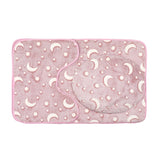 Luminous Luxe Glow In Dark Crescent Moon 3 Piece Bathroom Mats Set (L-80 x W-50 cms) - Pink