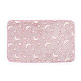 Luminous Luxe Glow In Dark Crescent Moon 3 Piece Bathroom Mats Set (L-80 x W-50 cms) - Pink