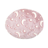 Luminous Luxe Glow In Dark Crescent Moon 3 Piece Bathroom Mats Set (L-80 x W-50 cms) - Pink