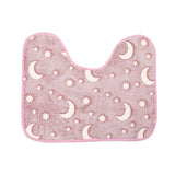 Luminous Luxe Glow In Dark Crescent Moon 3 Piece Bathroom Mats Set (L-80 x W-50 cms) - Pink
