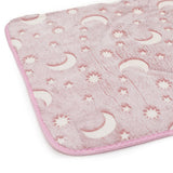 Luminous Luxe Glow In Dark Crescent Moon 3 Piece Bathroom Mats Set (L-80 x W-50 cms) - Pink