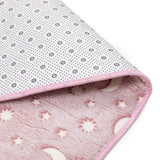 Luminous Luxe Glow In Dark Crescent Moon 3 Piece Bathroom Mats Set (L-80 x W-50 cms) - Pink