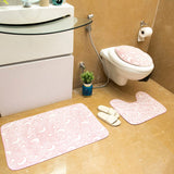 Luminous Luxe Glow In Dark Crescent Moon 3 Piece Bathroom Mats Set (L-80 x W-50 cms) - Pink