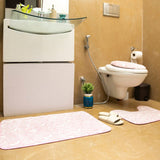 Luminous Luxe Glow In Dark Crescent Moon 3 Piece Bathroom Mats Set (L-80 x W-50 cms) - Pink