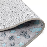 Luminous Luxe Glow In Dark Space 3 Piece Bathroom Mats Set (L-80 x W-50 cms) - Multicolor