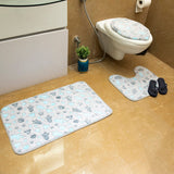 Luminous Luxe Glow In Dark Space 3 Piece Bathroom Mats Set (L-80 x W-50 cms) - Multicolor