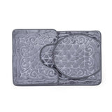 Luxe Classic Rashe Emboss 3 Piece Bathroom Mats Set (L-80 x W-50 cms) - Oxford Gray