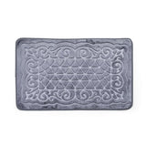 Luxe Classic Rashe Emboss 3 Piece Bathroom Mats Set (L-80 x W-50 cms) - Oxford Gray