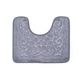Luxe Classic Rashe Emboss 3 Piece Bathroom Mats Set (L-80 x W-50 cms) - Oxford Gray