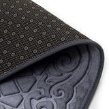 Luxe Classic Rashe Emboss 3 Piece Bathroom Mats Set (L-80 x W-50 cms) - Oxford Gray