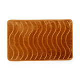 Luxe Waves Rashe Emboss 3 Piece Bathroom Mats Set (L-80 x W-50 cms) Gold-Brown
