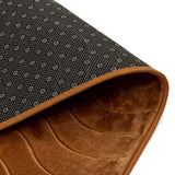 Luxe Waves Rashe Emboss 3 Piece Bathroom Mats Set (L-80 x W-50 cms) Gold-Brown