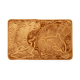 Luxe Sea Life Rashe Emboss 3 Piece Bathroom Mats Set (L-80 x W-50 cms) Gold-Brown