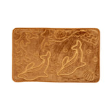 Luxe Sea Life Rashe Emboss 3 Piece Bathroom Mats Set (L-80 x W-50 cms) Gold-Brown